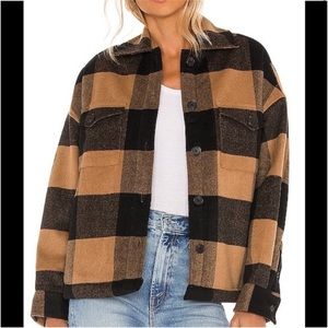 New All Saints Luella Checkered shacket jacket coat fleece lined